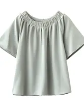 夏用カジュアルなゆったりフィットのラウンドネックTシャツ【女性用・プレーンカラー・短袖】