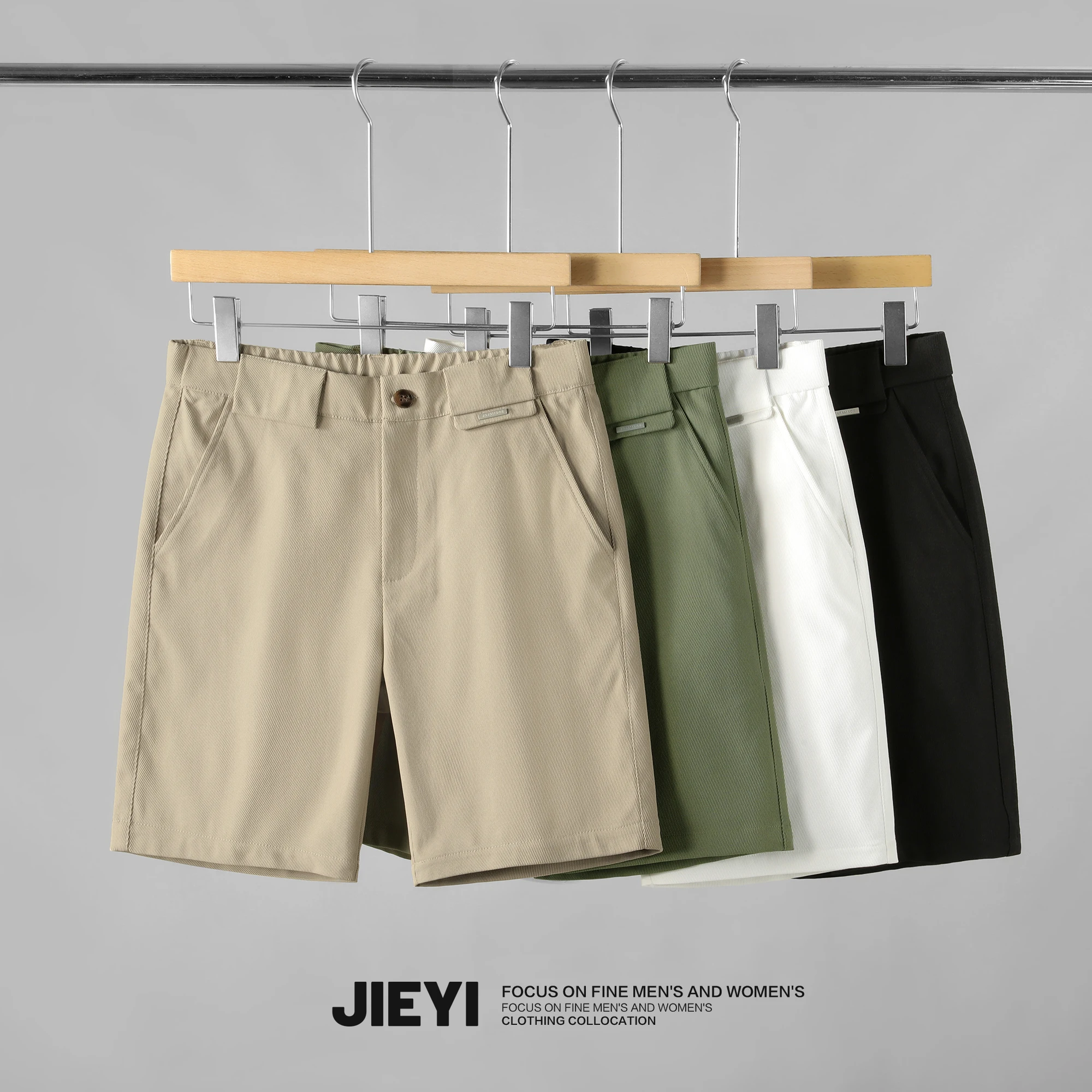 メンズショートカラー JIEYI 2026夏用ショートパンツ：立体裁断と聚酯纤维の実用性解析