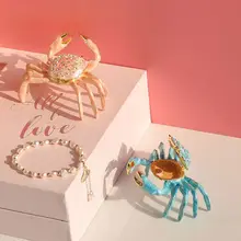 金属製 蟹モチーフのジュエリーボックス【手作り・エナメル仕上げ】