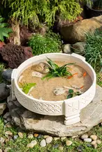 大口径の円形陶器プランター【ビンテージ風・多肉植物用・水培対応・ガーデン・庭用】