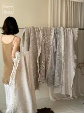 ソファブランケット コットンリネン ジャカード織り フリンジ 薄手 冷房対策 リネンカラー ナチュラル 寝室 インテリア