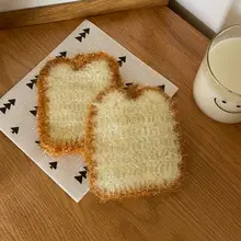 食器洗い用ふきん かわいい トースト 手フック 鍋を傷めない 両面 お手入れスポンジ 大型 厚手