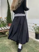 アメリカンレトロ印花のAライン雲朵半身スカート【中長丈・フレア】