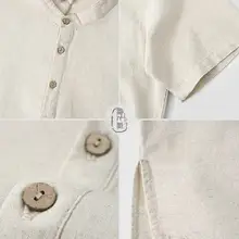 スタンドカラーTシャツ メンズ 綿麻 チャイナテイスト 半袖 ゆったり 大きいサイズ 薄手 カジュアル 夏