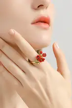 モネの庭デザインのフラワーリング【海棠花・女性用・オープンタイプ】