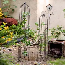 アイアン製バラと月季の花柱【屋外用・庭園・植物攀爬支架】