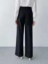 高腰ストレートワイドパンツ【エレガント・オフィス・通勤用】