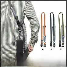 調整可能なマグネットクリップ付きナイロン風スマホ用ショルダーストラップ【アウトドア用・おしゃれデザイン】