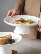 高脚皿 ケーキトレー フルーツサーブ皿 セラミック スナックディッシュ アフタヌーンティー ドライフルーツディスプレイ皿