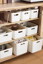 デスク用収納ボックス【白色・フタ付き・お菓子・おもちゃ収納】