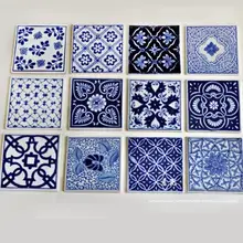 景徳鎮青花磁器製 コースター【高温手描き・地中海風・タイル装飾用】