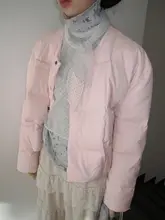 粉色の羽毛コート【デザイン性・流行のスタイル】