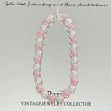 ピンクの可愛いビーズ携帯ストラップ【ハンドメイド・カメラ用】