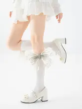 タイダイデザインのビッグリボン レディースレッグソックス【ロリィタスタイル・マリージェーンシューズに最適】