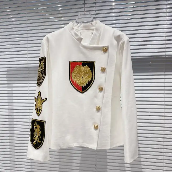 セーラーブレザー レディース 長袖 刺繍ワッペン トラッド 秋