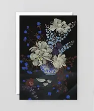 Wrap 抽象アートカード【花と森の建築イラスト・インテリア装飾用・ポストカード】