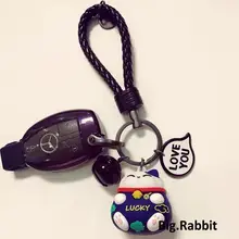 かわいい招財猫デザインのキーホルダー【高級感あるカップル向け・自動車用】