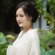 精美な両面彫刻のグリーンダル木製ヘアピンセット【ギフトボックス付き・耳飾り付き】