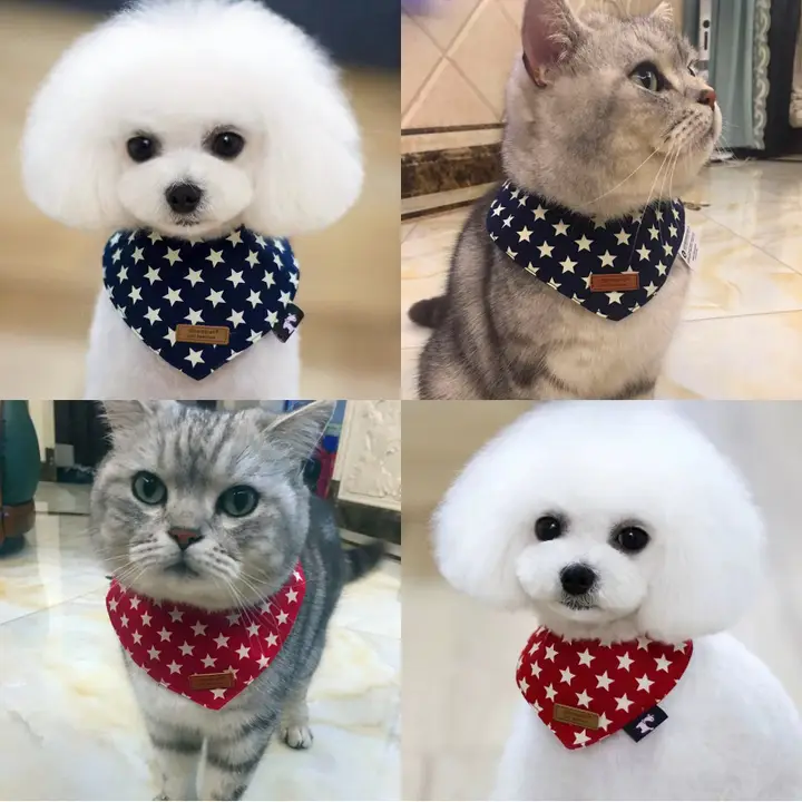 猫用首掛けバンダナ【秋用・星柄・可愛いデザイン】（セットアップ対応）