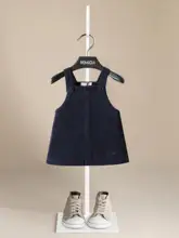 女児用コーデュロイサロペットスカート【可愛いデザイン・プリンセススタイル・イギリス風】（セットアップ対応）