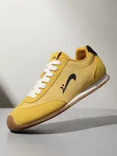 冬用 メンズカジュアルスニーカー【レトロデザイン・イエロー・アグランスタイル】