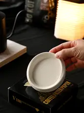 ZEROHOME 陶器製 灰皿【北欧風・クリーム色・家庭用・オフィス用】