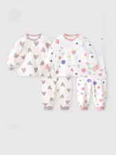 赤ちゃん用 秋用長袖トップスとズボン【コットン素材・快適なホームウェア】（セットアップ対応）