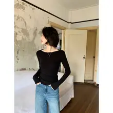 シンプル無地タンクトップ【春用・ショート/長袖・スリムフィット・オフショルダー】