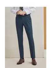 ビジネススタイルのストレートパンツ【免縮・しわになりにくい・パリボタン付き】