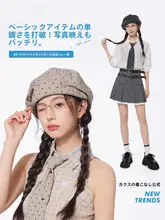 レトロドット柄ベレー帽【春夏用・ファッション・帽面広め・小顔効果・八角形デザイン】