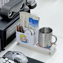 かわいいデスク用吸水コースター【オフィスに最適・シリカゲル素材・マグカップ収納】