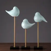 可愛い陶製の小鳥の置物【手作り・インテリアデコレーション用】