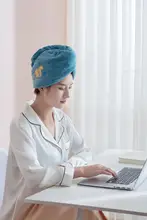 超吸水・速乾タイプのヘアドライキャップ【厚手・女性用・バスタオルタイプ】