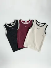 メンズ・レディース用アメリカンカラー刺繍ノースリーブTシャツ【カジュアル・運動用】