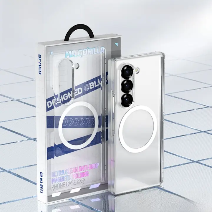 BlueMonkey Galaxy Z Fold6用クリアスマホケース【マグネット吸着・全包型・男女兼用・耐衝撃設計】