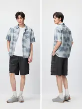 夏季向け メンズ 半袖シャツ【グラデーション柄・軽量・シンプルデザイン】