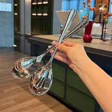 大きいサイズのステンレス製分菜スプーン【ホテル用・長めデザイン】