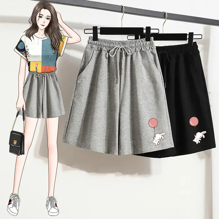 夏用 レディース ハイウエスト ストレート ショートパンツ【軽量でフィット・ゆったりデザイン】（セットアップ対応）