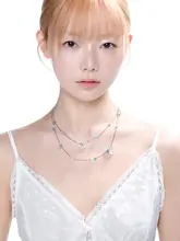 海の宝石モチーフ ネックレス【夏向け・ブルー・満天星デザイン】