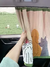 車用窓日よけカーテン【全棉・赤ちゃん用・埋め込み型スライドレール】