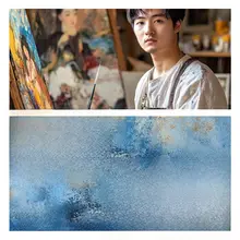 手描き油絵の抽象的な装飾画【モダン・リビング・玄関用】
