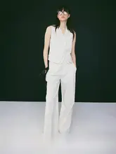 モダンエレガンス ストライプ柄ベスト付きパンツ【洗練されたデザイン・大人のカジュアルスタイル・セットアップ対応】