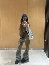 ハンド加工によるダメージデザインのデニムパンツ【ストレート・カジュアル・春用】