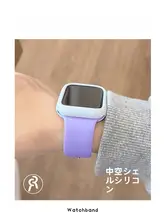 Apple Watch バンド シリコン スポーツ 水色 パープル SE Series 9 対応 ケース 「Apple」