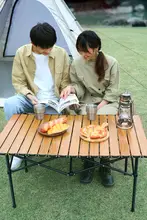 アウトドア折りたたみテーブル【携帯式・卵型デザイン・ピクニック・キャンプ用】