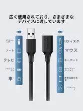 UGREEN USB延長ケーブル【3.0/2.0・データ転送・1/3/5ｍ・プリンター・テレビ・パソコン・マウス・キーボード用】