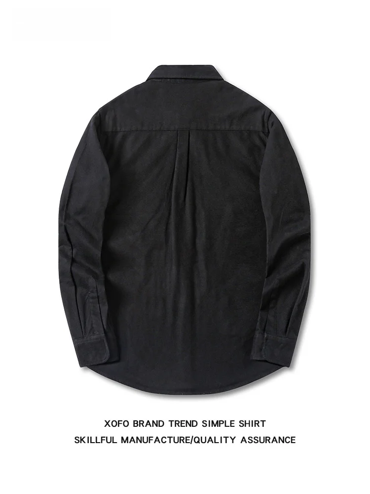 黒柄シャツ メンズ 通勤コーデに最適なスタンドカラー長袖シャツ