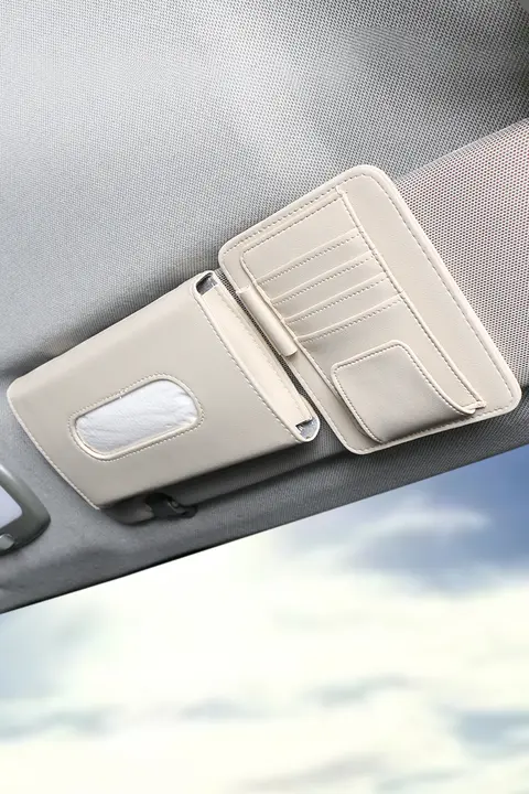 車内用多機能サンバイザークリップ【メガネホルダー・収納ボックス】
