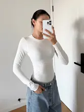 秋冬用ラウンドネック長袖Tシャツ【極上の柔らかさ・シンプルデザイン・高弾力】