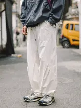 春夏用 アウトドアスポーツ 薄手速乾カジュアルパンツ【ストレートシルエット・ウエストドローストリング】